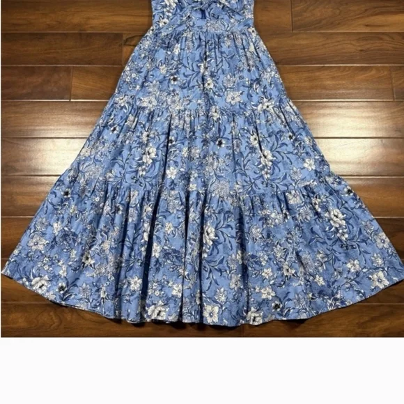 House of Harlow 1960 Blue and White Floral Maxi Dress Sz M - Picture 3 of 4